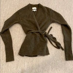 Aritzia olive wrap sweater